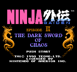 Ninja Gaiden Episode II - The Dark Sword of Chaos (USA) Title Screen